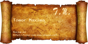 Tomor Maxima névjegykártya